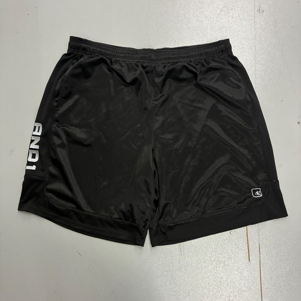 AND1 Mens Basketball Shorts Black Mesh Athletic Gym Training Pockets Size 3XL